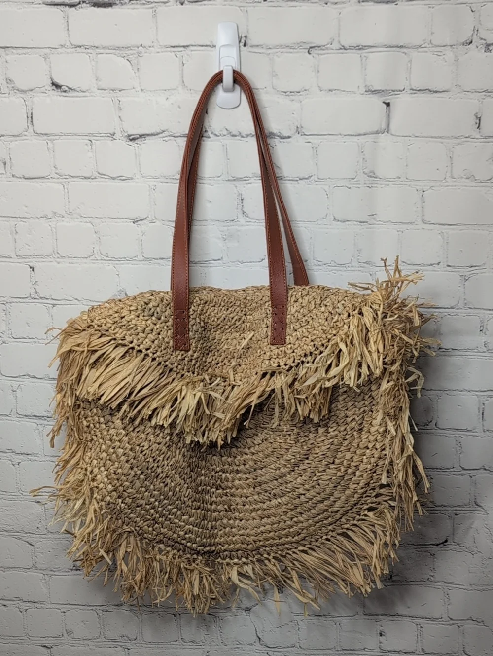 New Anthropologie Palm Springs Foldover Circle Tote Bag